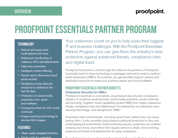 Proofpoint Essentials Partner Program
