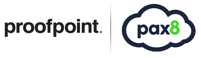 Proofpoint and Pax8 logos
